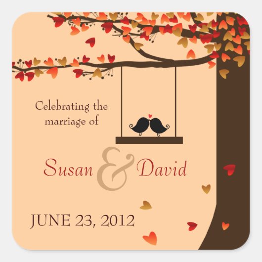 Sticker pour phoque en chêne d'arbre Inséparables (Devant)