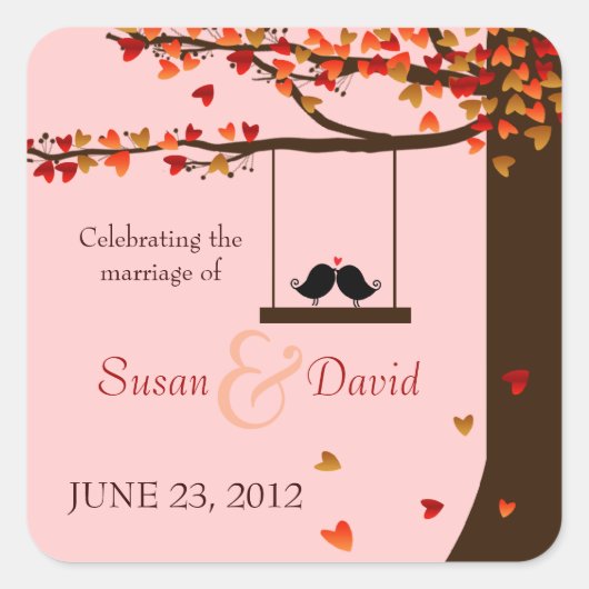 Sticker pour phoque en chêne d'arbre Inséparables (Devant)