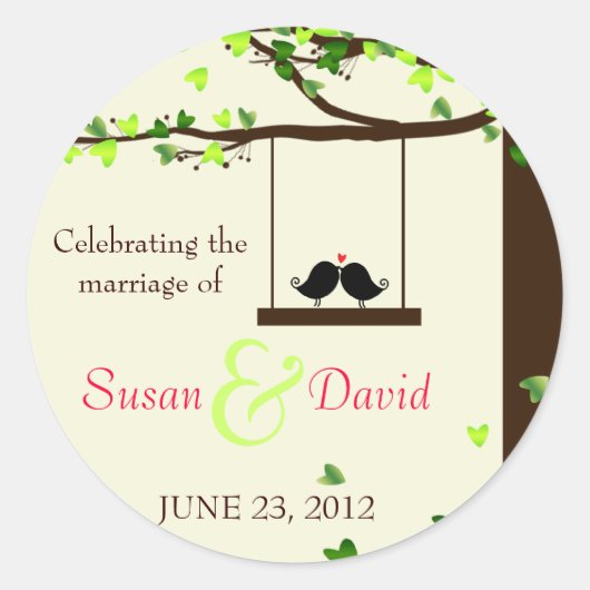 Sticker pour phoque en chêne d'arbre Inséparables  (Devant)