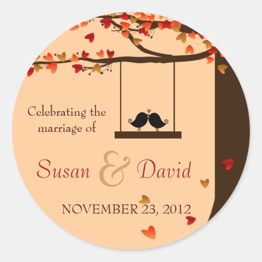 Sticker pour phoque en chêne d'arbre Inséparables  (Devant)