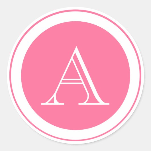 Sticker pour phoque rose Monogramme (Devant)