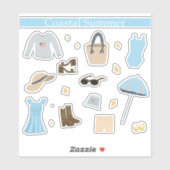 Sticker pour planificateur saisonnier, été côtier (Feuille)