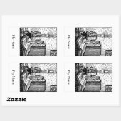 Sticker pour plaque de livre et bougie (Feuille)