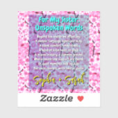 Sticker pour poème soeur unique pour elle (Feuille)