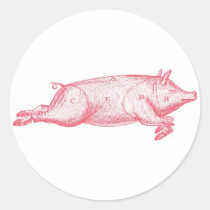 Sticker pour porc rose