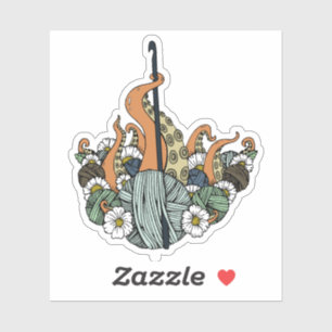 Sticker pour poulpe crocheteuse