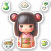 Sticker pour poupée Kokeshi, Cute Kokeshi (Recto)