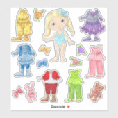 Sticker pour poupée-robe-A-Blonde (Feuille)