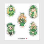 Sticker pour poupées irlandaises (x5) (Feuille)