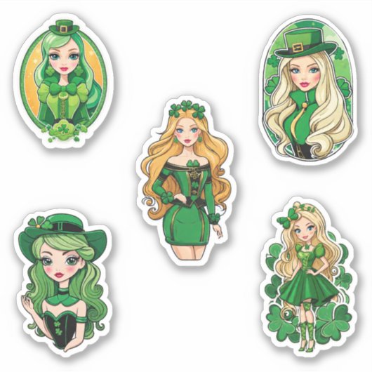 Sticker pour poupées irlandaises (x5) (Devant)