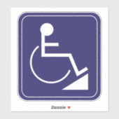 Sticker pour rampe en fauteuil roulant bleu désact (Feuille)