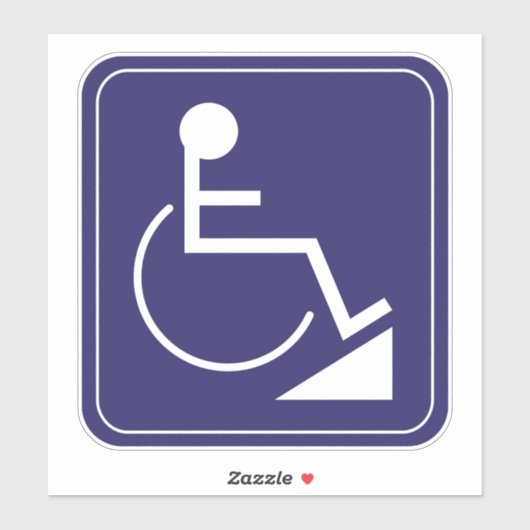 Sticker pour rampe en fauteuil roulant bleu désact (Feuille)