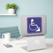 Sticker pour rampe en fauteuil roulant bleu désact (Ordinateur portable sur le bureau)