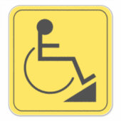Sticker pour rampe en fauteuil roulant Jaune (Devant)
