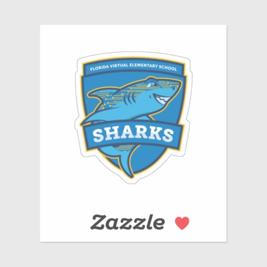Sticker pour requins de l'école primaire virtuelle (Feuille)