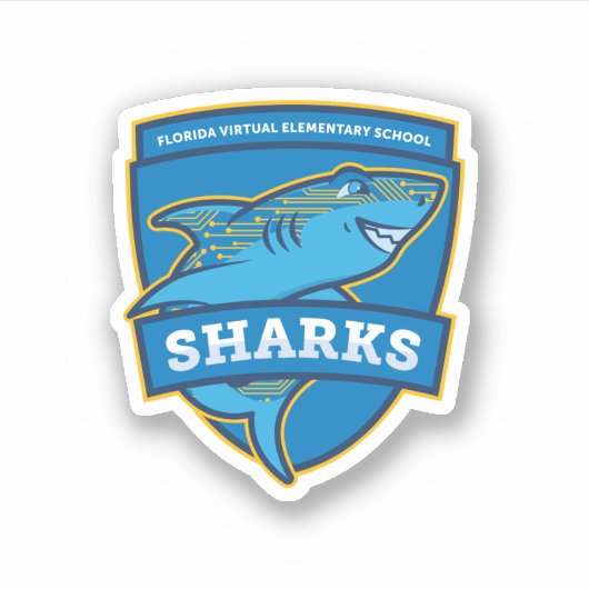 Sticker pour requins de l'école primaire virtuelle (Devant)