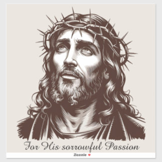 Sticker Pour sa triste passion - Portrait de Jésus