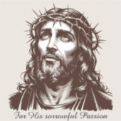 Sticker Pour sa triste passion - Portrait de Jésus (Devant)