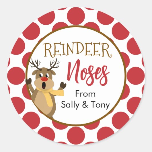 Sticker pour sac à traiter du nez de rennes - Noël (Devant)