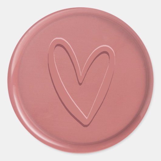 Sticker pour sceau de cire Rose Love Heart Dusty (Devant)