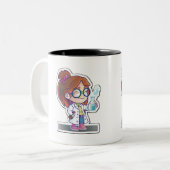Sticker pour scientifique fille Mug à deux tons, 1 (Devant gauche)