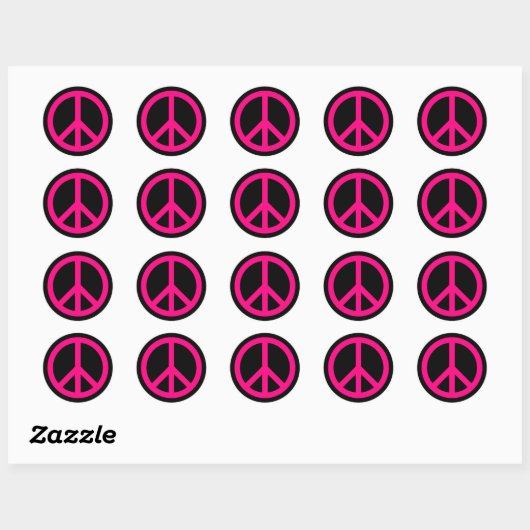 Sticker pour signe de paix rose (Feuille)