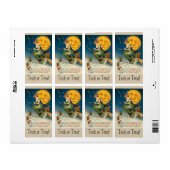 Sticker pour sorcière Halloween vintage (Feuille entière)