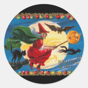 Sticker pour sorcière vintage Halloween Spirit