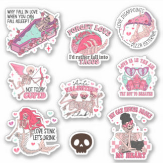 Sticker pour squelette anti-Valentines Day