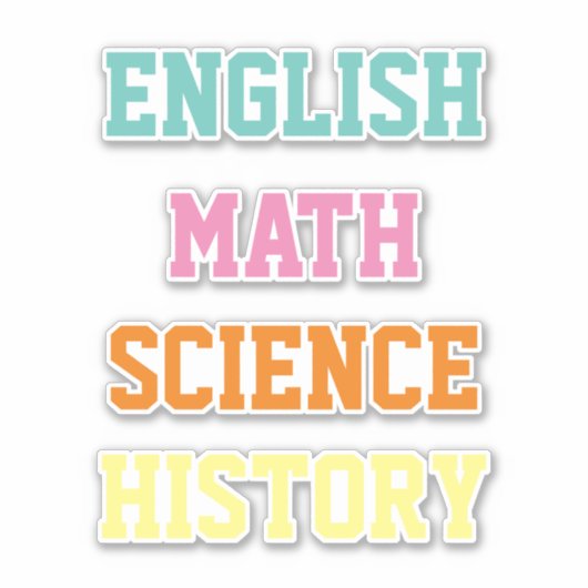 Sticker pour sujet scolaire (Devant)
