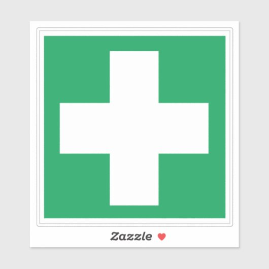 Sticker pour symbole de premiers soins (Feuille)