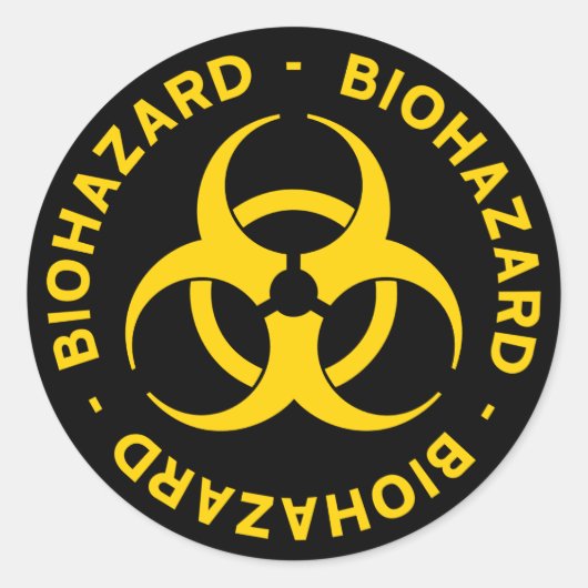 Sticker pour symbole de risque biologique jaune (Devant)