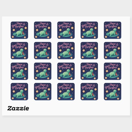 Sticker pour tortue cosmique | Lente vie et pleine (Feuille)