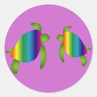 Sticker pour tortues arc-en-ciel
