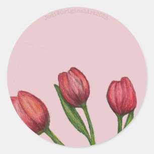 Sticker pour tulipes rouges
