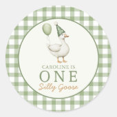 Sticker pour un sot goose garçon 1er anniversaire (Devant)