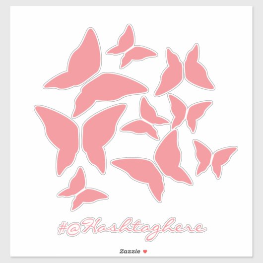 Sticker pour voiture rose-blanc (Feuille)