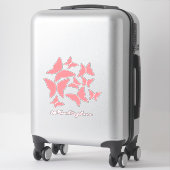 Sticker pour voiture rose-blanc (Sur valise)
