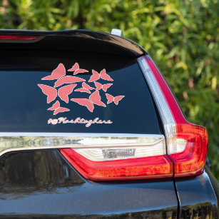 Sticker pour voiture rose-blanc