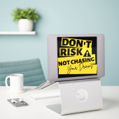 Sticker Poursuivez vos rêves (Ordinateur portable sur le bureau)