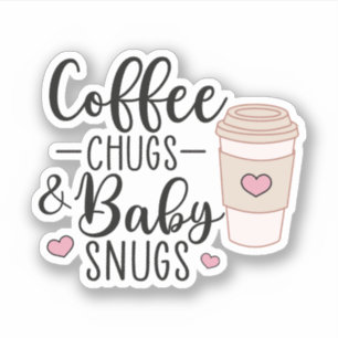 Sticker Poussettes de café et poumons bébé, infirmière de