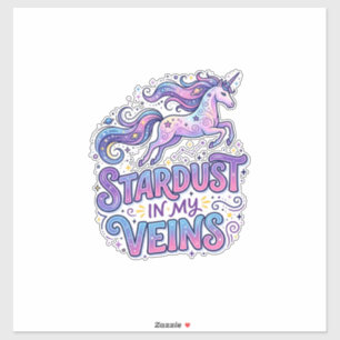 Sticker Poussière d'étoile de licorne dans mes veines Cade