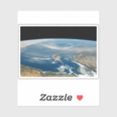 Sticker Poussière Sur La Mer Méditerranée Et L'Île Chypre (Feuille)