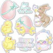 Sticker Poussins de Pâques et oeuf Printemps Die Coupe Vin (Devant)