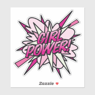 Sticker POUVOIR DES FILLES Amusant Rétro Bande Dessinée Po