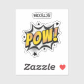 Sticker Pow fun pop art style comique typographie légende (Feuille)
