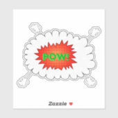 Sticker Pow !...Wow, design coloré. (Feuille)