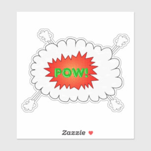 Sticker Pow !...Wow, design coloré.