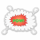 Sticker Pow !...Wow, design coloré. (Devant)