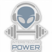 Sticker Powerlifting Alien Gym Workout (Devant)